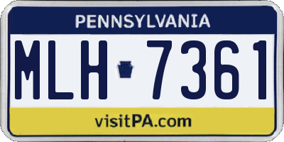 PA license plate MLH7361