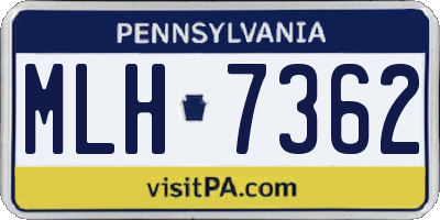 PA license plate MLH7362