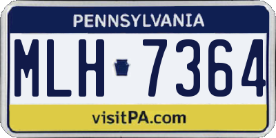 PA license plate MLH7364