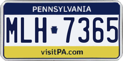 PA license plate MLH7365