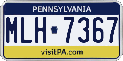 PA license plate MLH7367
