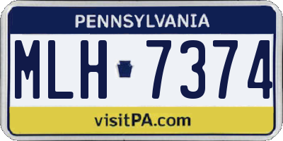 PA license plate MLH7374