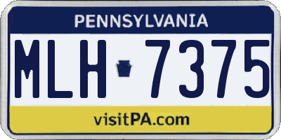 PA license plate MLH7375