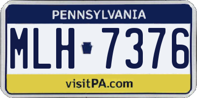 PA license plate MLH7376
