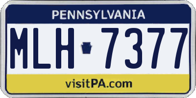 PA license plate MLH7377