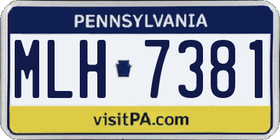 PA license plate MLH7381