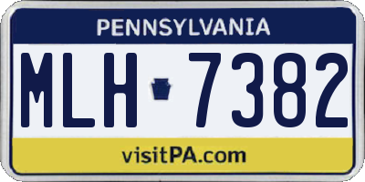 PA license plate MLH7382