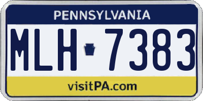 PA license plate MLH7383
