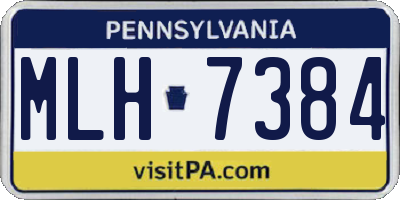 PA license plate MLH7384