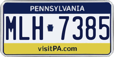PA license plate MLH7385