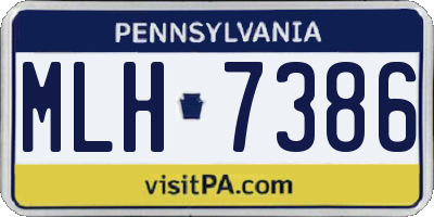 PA license plate MLH7386