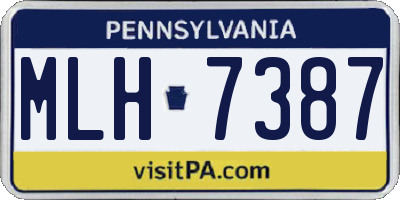 PA license plate MLH7387