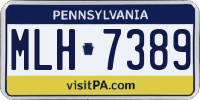 PA license plate MLH7389
