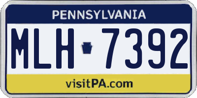 PA license plate MLH7392