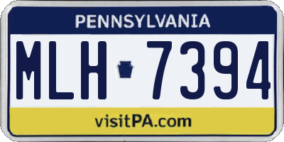 PA license plate MLH7394