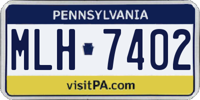 PA license plate MLH7402