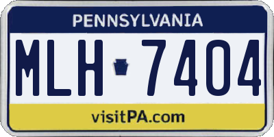 PA license plate MLH7404