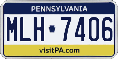 PA license plate MLH7406