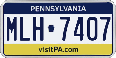 PA license plate MLH7407