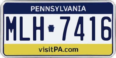 PA license plate MLH7416