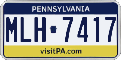 PA license plate MLH7417