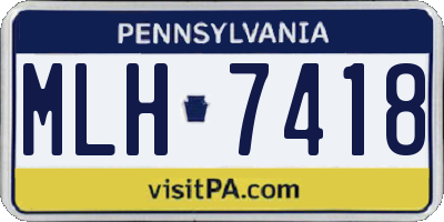 PA license plate MLH7418
