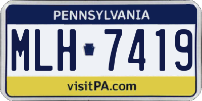 PA license plate MLH7419