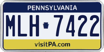 PA license plate MLH7422