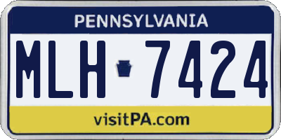 PA license plate MLH7424