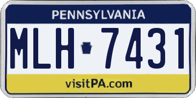 PA license plate MLH7431