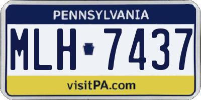 PA license plate MLH7437