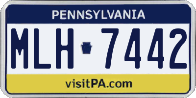 PA license plate MLH7442