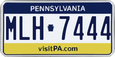 PA license plate MLH7444