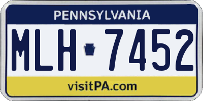 PA license plate MLH7452