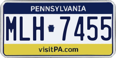 PA license plate MLH7455