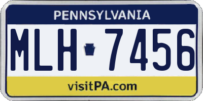 PA license plate MLH7456