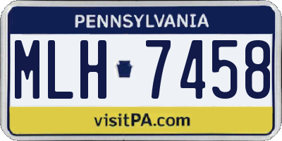 PA license plate MLH7458