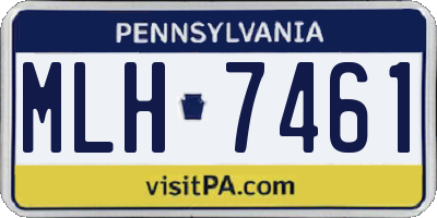 PA license plate MLH7461