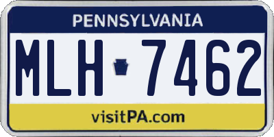 PA license plate MLH7462