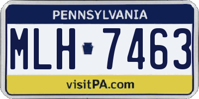 PA license plate MLH7463