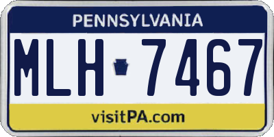 PA license plate MLH7467