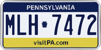 PA license plate MLH7472