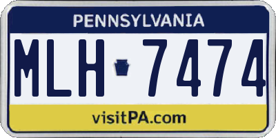 PA license plate MLH7474