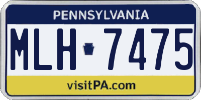 PA license plate MLH7475