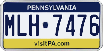 PA license plate MLH7476