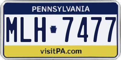 PA license plate MLH7477