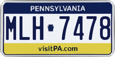 PA license plate MLH7478