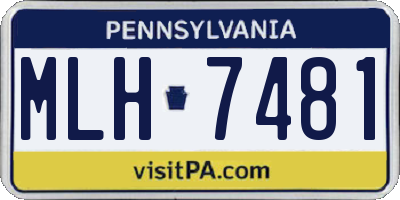 PA license plate MLH7481