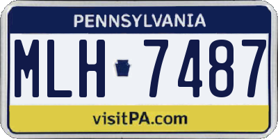PA license plate MLH7487