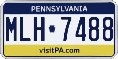PA license plate MLH7488